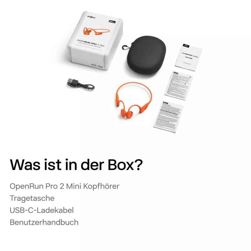 SHOKZ OpenRun Pro 2 Mini Zestaw słuchawkowy Bezprzewodowy Sportowy Bluetooth Pomarańczowy