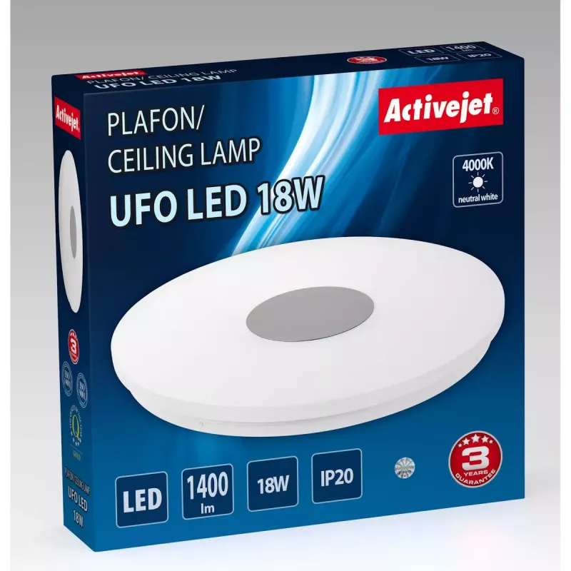 Activejet UFO nowoczesny plafon sufitowy LED 18W