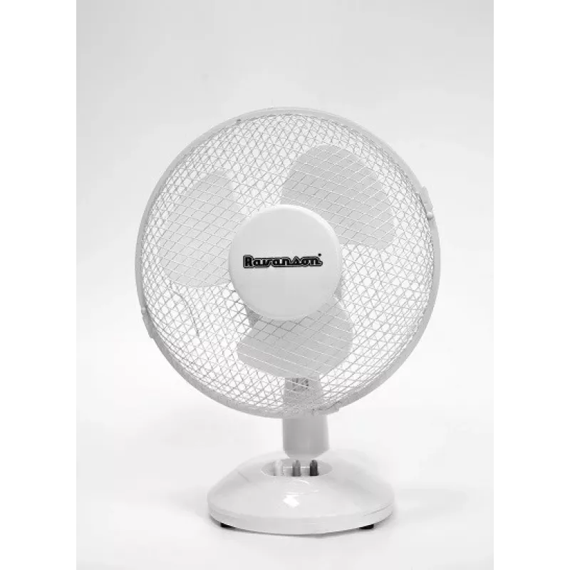 Domowy wentylator stołowy Ravanson WT-1023 — 27 cm średnica łopatek, 3 łopatki, 2 prędkości, 23 W, biały