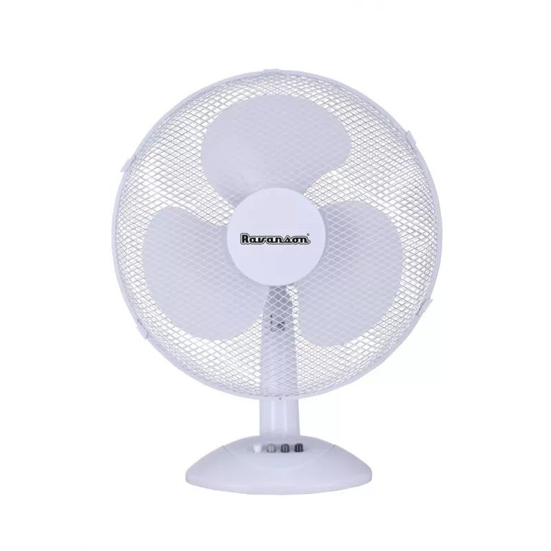Wentylator stołowy domowy śmigłowy Ravanson WT-1040 — 43 cm, 3 łopaty, 3 prędkości, 45 W, obudowa z tworzywa sztucznego, szary