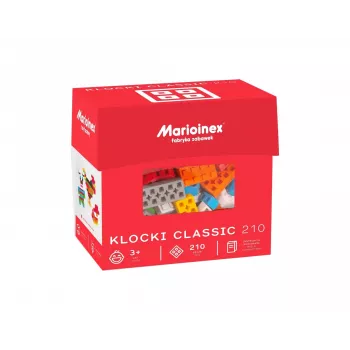 Zestaw klocków konstrukcyjnych Marioinex Blocks Classic 210 szt., kompatybilne elementy łączące, różne kolory