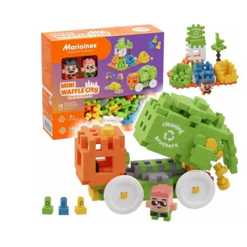 Klocki konstrukcyjne Marioinex Blocks Waffle mini Śmieciarka 14 szt. 903131