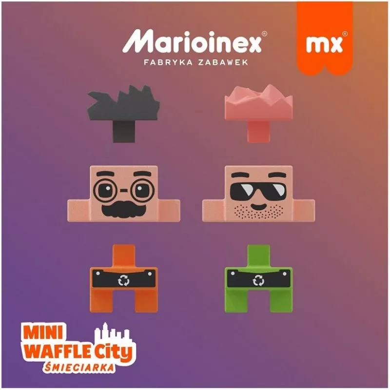 Klocki konstrukcyjne Marioinex Blocks Waffle mini Śmieciarka 14 szt. 903131