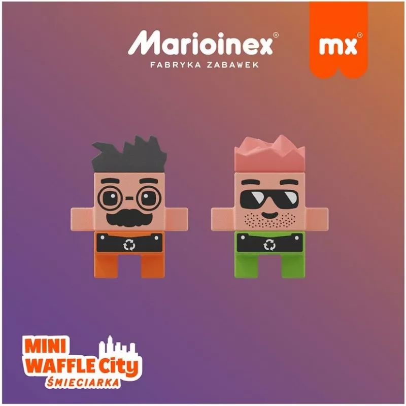 Klocki konstrukcyjne Marioinex Blocks Waffle mini Śmieciarka 14 szt. 903131