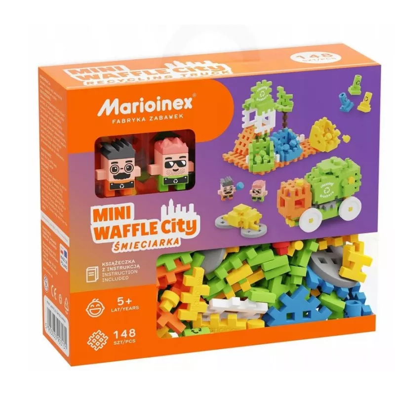 Klocki konstrukcyjne Marioinex Blocks Waffle mini Śmieciarka 14 szt. 903131