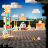 Zestaw klocków konstrukcyjnych Marioinex Mini Waffle Blocks Stacja benzynowa, 148 elementów, wielokolorowe, od 6 lat