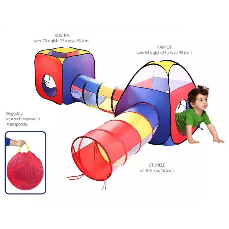 Namiot do zabawy dla dzieci Madej 004178, domek z tkaniny, 4 elementy