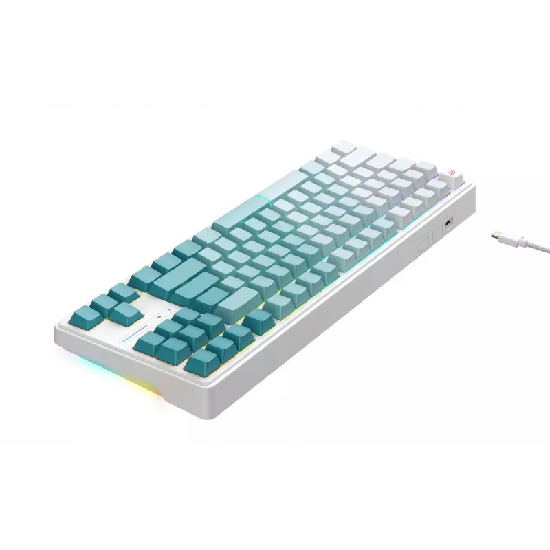 Havit KB901L klawiatura gamingowa biało-zielona przewodowa USB RGB LED