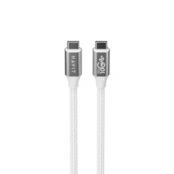 Kabel Havit CB6290 USB Type C do USB Type C 1 m 10 Gbit/s Szaro-Biały