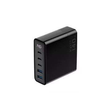HAVIT Travel Charger UCLE004 EU 140W Five-Port GaN Czarny