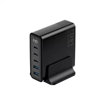HAVIT Travel Charger UCLE004 EU 140W Five-Port GaN Czarny