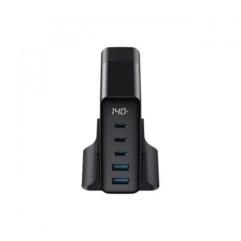 HAVIT Travel Charger UCLE004 EU 140W Five-Port GaN Czarny
