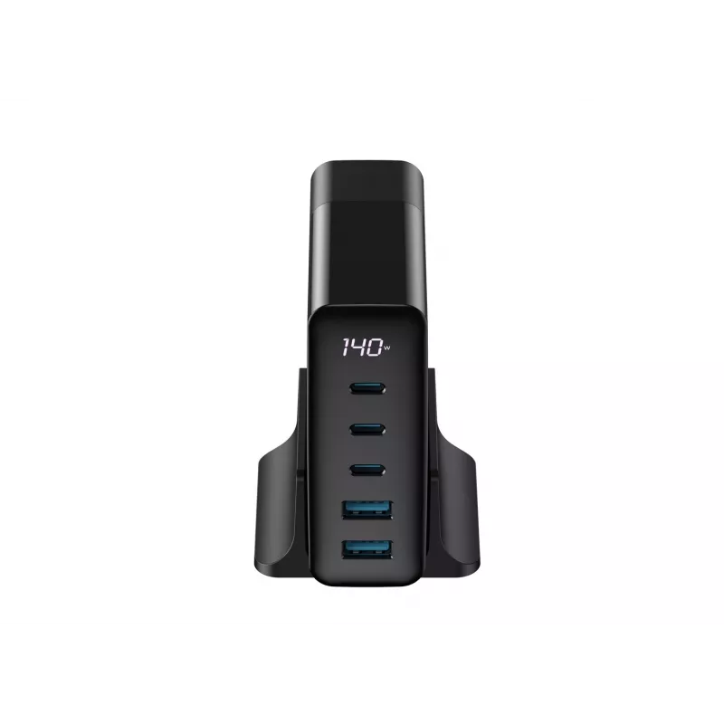 HAVIT Travel Charger UCLE004 EU 140W Five-Port GaN Czarny