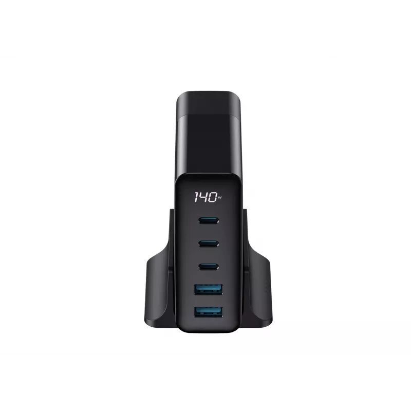 HAVIT Travel Charger UCLE004 EU 140W Five-Port GaN Czarny