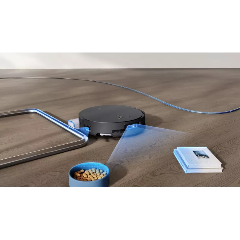 Robot sprzątający Ecovacs Deebot X8 Omni — czarny, bateria 5200 mAh, czas pracy 128 min, worek na kurz 0,22 L, mopowanie na mokro, automatyczna stacja bazowa