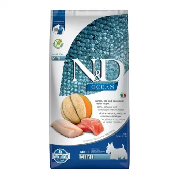 FARMINA N&D Ocean Dog Salmon, Cod, Cantaloupe, Melon Adult Mini - sucha karma dla psów - 7 kg