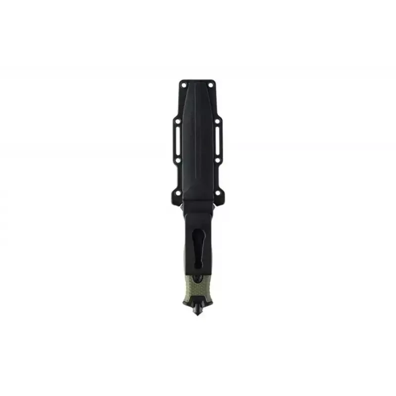 Nóż taktyczny ze stałą klingą 101 INC Model 9242, ostrze 120 mm stal nierdzewna 3Cr13, zielona rękojeść, pochwa