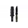 Nóż taktyczny ze stałą klingą 101 INC Model 9242, ostrze 120 mm stal nierdzewna 3Cr13, zielona rękojeść, pochwa