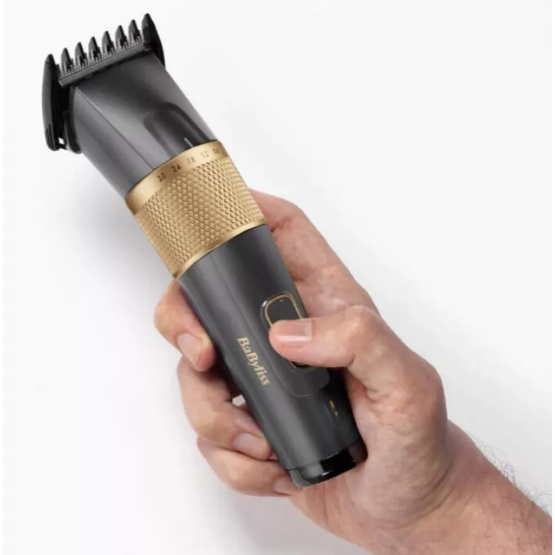 Maszynka do włosów BaByliss E987E Gold Granite — akumulatorowa Li-Ion, 8 stopni długości, 0,6 mm–28 mm, wodoodporna