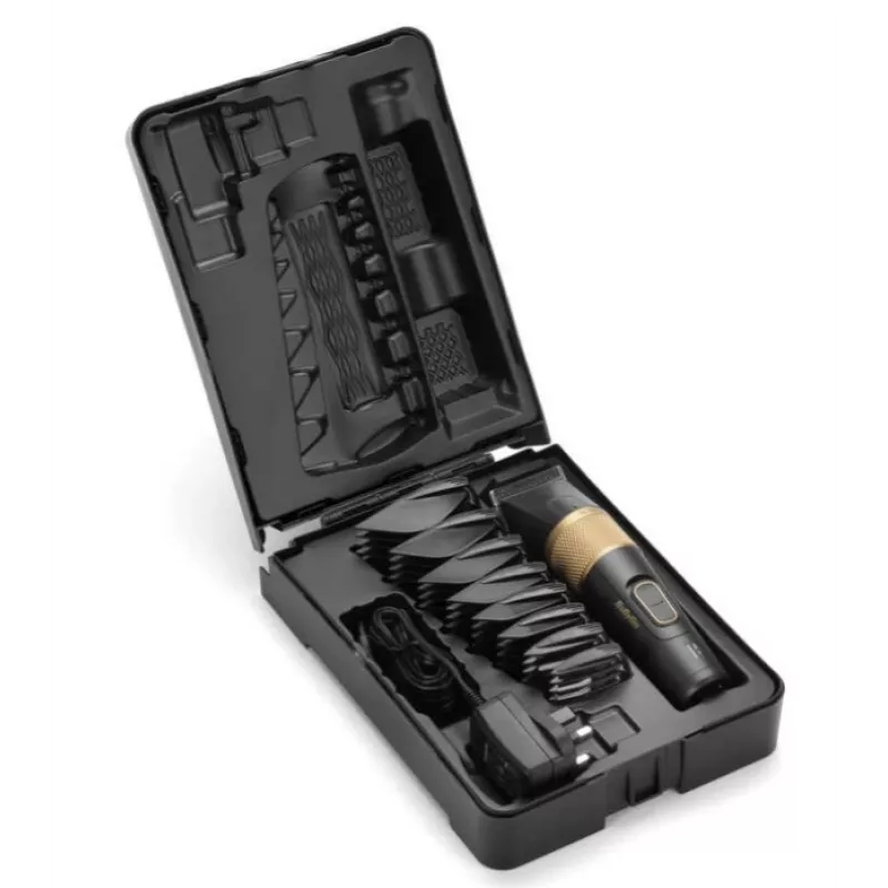 Maszynka do włosów BaByliss E987E Gold Granite — akumulatorowa Li-Ion, 8 stopni długości, 0,6 mm–28 mm, wodoodporna