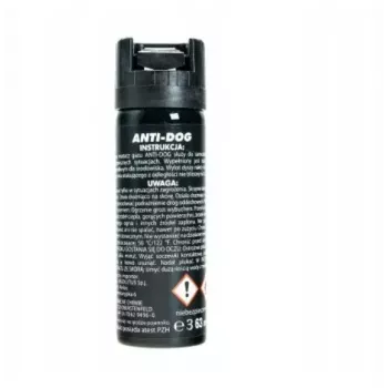 Gaz pieprzowy TW 1000 Anti-dog PEPPER-FOG 63 ml stożkowy — 63 ml, 2 000 000 SHU, maks. zasięg 3 m, czarny