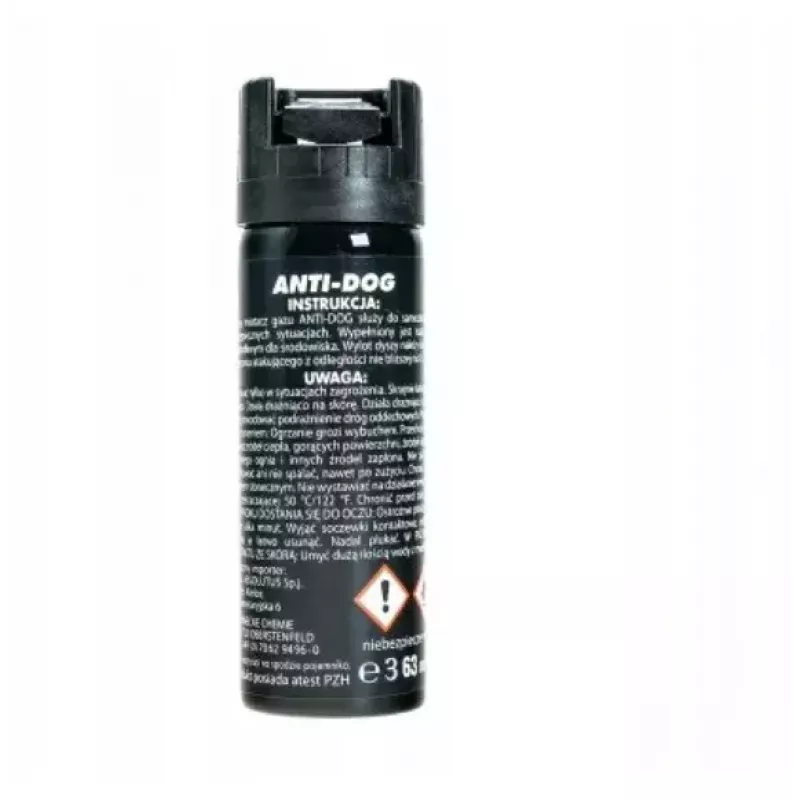 Gaz pieprzowy TW 1000 Anti-dog PEPPER-FOG 63 ml stożkowy — 63 ml, 2 000 000 SHU, maks. zasięg 3 m, czarny