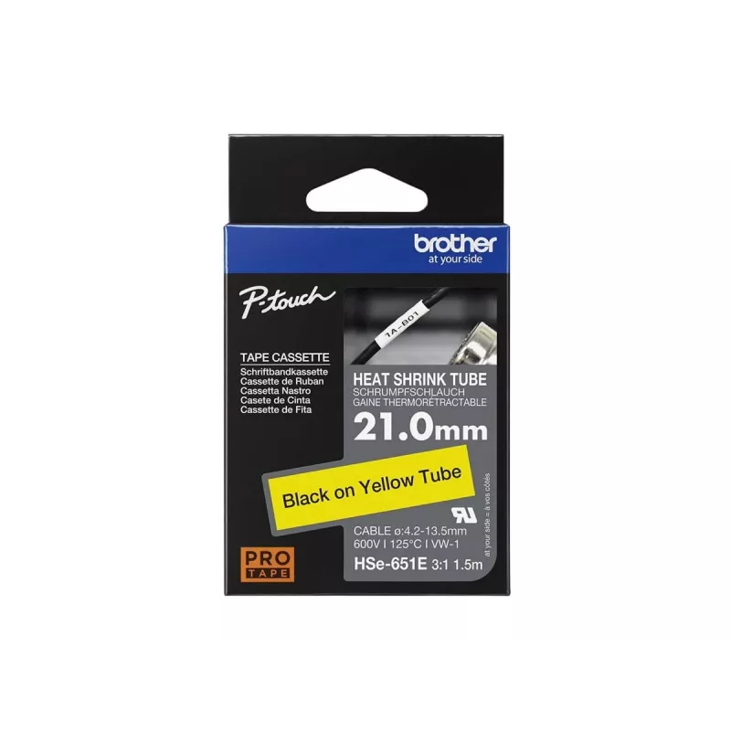 Printer Ribbon Brother HSE-651E Czarny 2.1 cm x 1.5 m