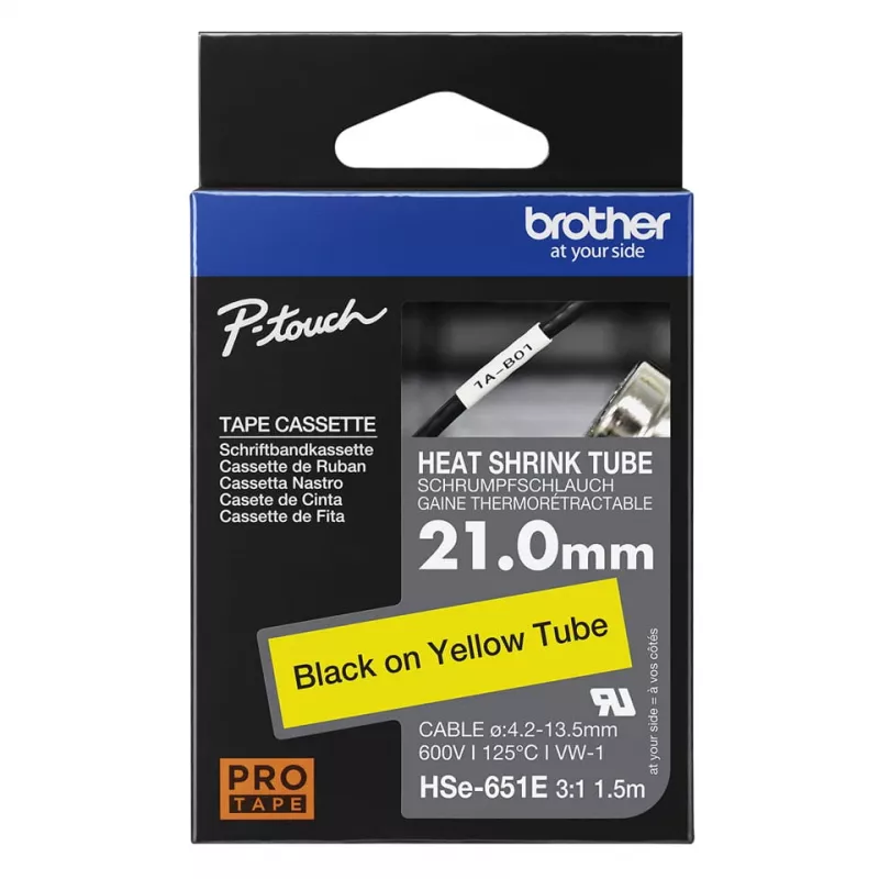 Printer Ribbon Brother HSE-651E Czarny 2.1 cm x 1.5 m