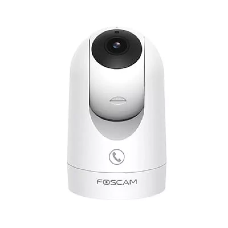 Kamera IP Foscam R8M biała — 8 MP 4K (3840×2160), obiektyw szklany 2,8 mm, 350° w poziomie / 150° w pionie, Wi‑Fi 2,4G/5G, microSD do 256 GB