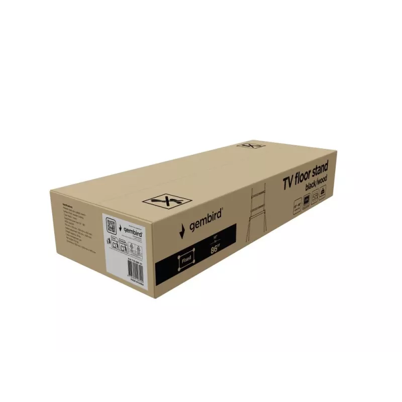 Podstawa podłogowa do telewizora 55-86/BLK/WOOD TVS-86F-01-BK Gembird