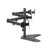 LOGILINK BP0174 Potrójny uchwyt do monitorów 17-27 cali, długość ramienia 658 mm, z uchwytem na smartfon, aluminium