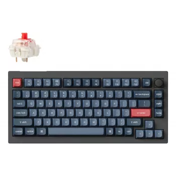 Klawiatura mechaniczna Keychron V1 MAX 75% Czarna z przełącznikami czerwony (V1M-D1)