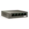 Tenda TEF1105-4-63W przełącznik sieciowy niezarządzalny Fast Ethernet (10/100) Power over Ethernet (PoE) na biurko/do montażu na ścianie szary
