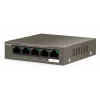 Tenda TEF1105-4-63W przełącznik sieciowy niezarządzalny Fast Ethernet (10/100) Power over Ethernet (PoE) na biurko/do montażu na ścianie szary