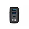 Ładowarka HAVIT UCLE001 EU GaN trzyportowa 30 W czarna — kompaktowa ładowarka USB z 3 portami