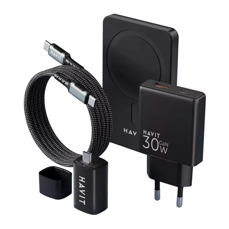 Zestaw ładujący HAVIT Charging Kit 2024 Gift Kit EU – wieloelementowy zestaw do ładowania urządzeń przenośnych