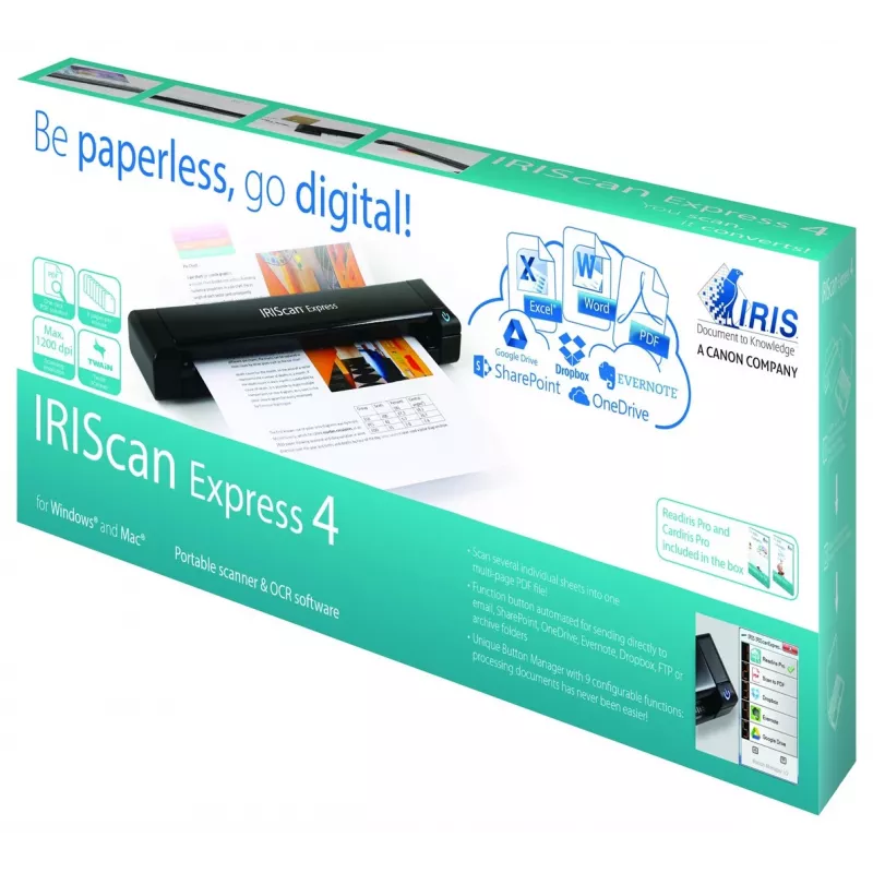 I.R.I.S. IRIScan Express 4 Skaner arkuszowy 1200 x 1200 DPI A4 Czarny