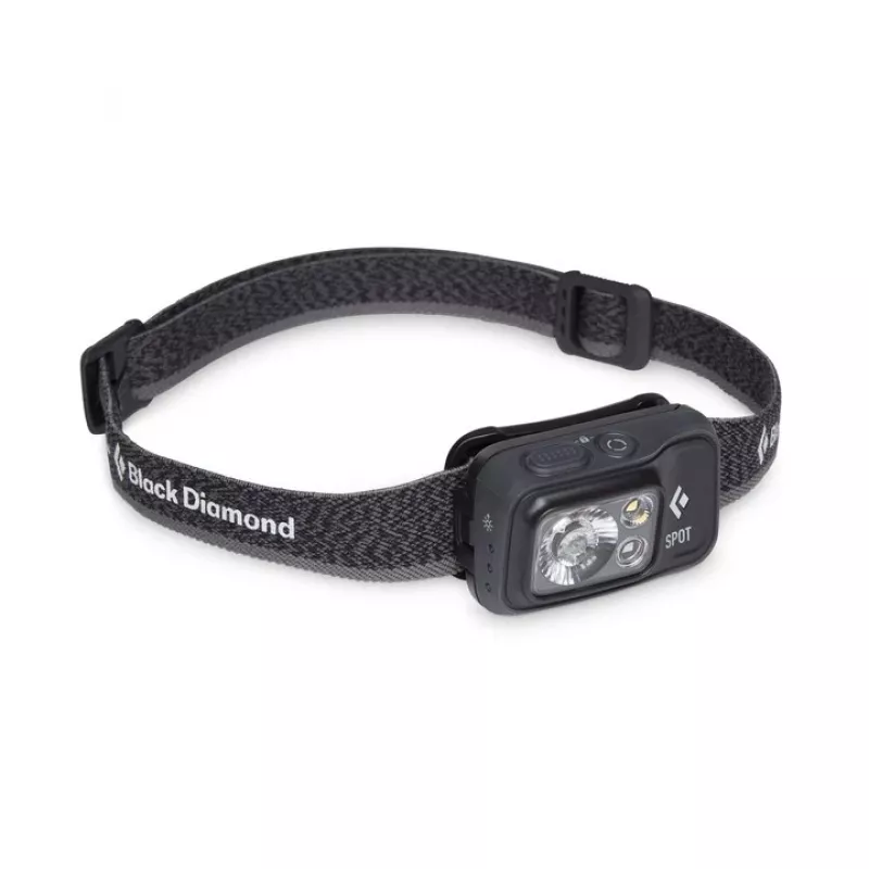 Czarny Diamond Spot 400 Czarna, Czerwona opaska na głowę Latarka czołowa LED