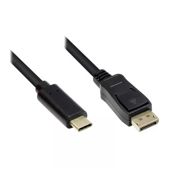 Kabel adaptera USB-C™ na DisplayPort 1.2, 4K2K / UHD 60 Hz, CU, czarny, 5 m, Good Connections® (GC-M0108)