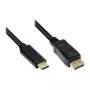 Kabel adaptera USB-C™ na DisplayPort 1.2, 4K2K / UHD 60 Hz, CU, czarny, 5 m, Good Connections® (GC-M0108)