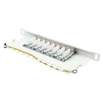 Patchpanel 25,40cm (10) Cat. 6, 8-Port, 0,5 HE, STP geschirmt, werkzeugloses Öffnen, Reinweiß (RAL9010), Good (GC-N0125)