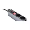 Listwa zasilająca 48,30 cm (19), 1U, wtyk uziemiony na 8x gniazdo uziemione, przepięciówka, włącznik, profil aluminiowy, Good Connections® (GC-N0087)