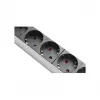 Listwa zasilająca 48,30 cm (19), 1U, wtyk uziemiony na 8x gniazdo uziemione, przepięciówka, włącznik, profil aluminiowy, Good Connections® (GC-N0087)