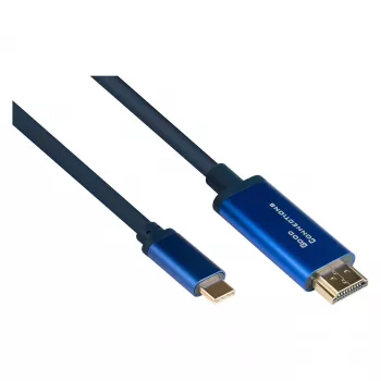 Good Connections GC 4520-CSF010B - adapter kablowy USB C> HDMI, 4K@60Hz, elastyczny, 1,0 m - Cyfrowy/Do danych - Cyfrowy/Do wyświetlaczy/Wideo
