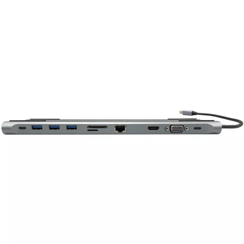LC-Power LC-HUB-C-MULTI-8 USB-C na 3xUSB-A/2xUSB-C/HDMI/VGA/MicroSD/SD/RJ45/Audio