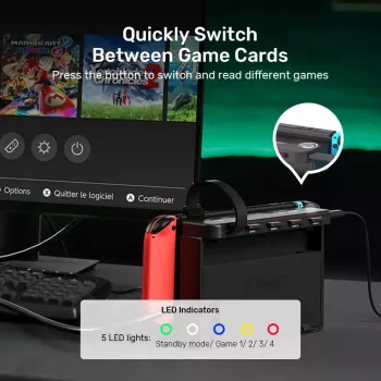 Stacja dokująca UNITEK G1002D do Nintendo Switch przewodowa czarna