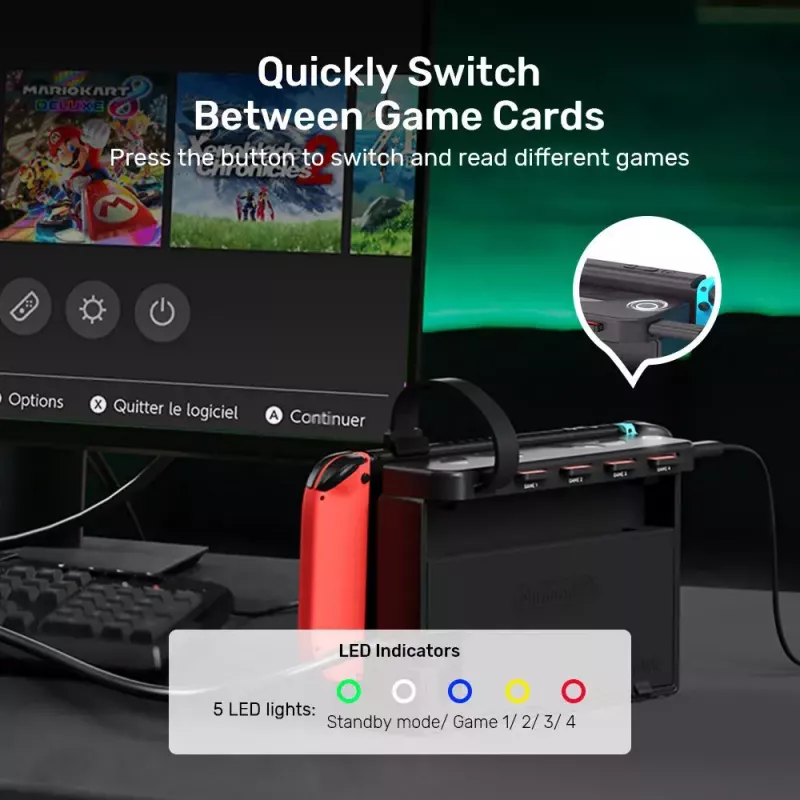 Stacja dokująca UNITEK G1002D do Nintendo Switch przewodowa czarna
