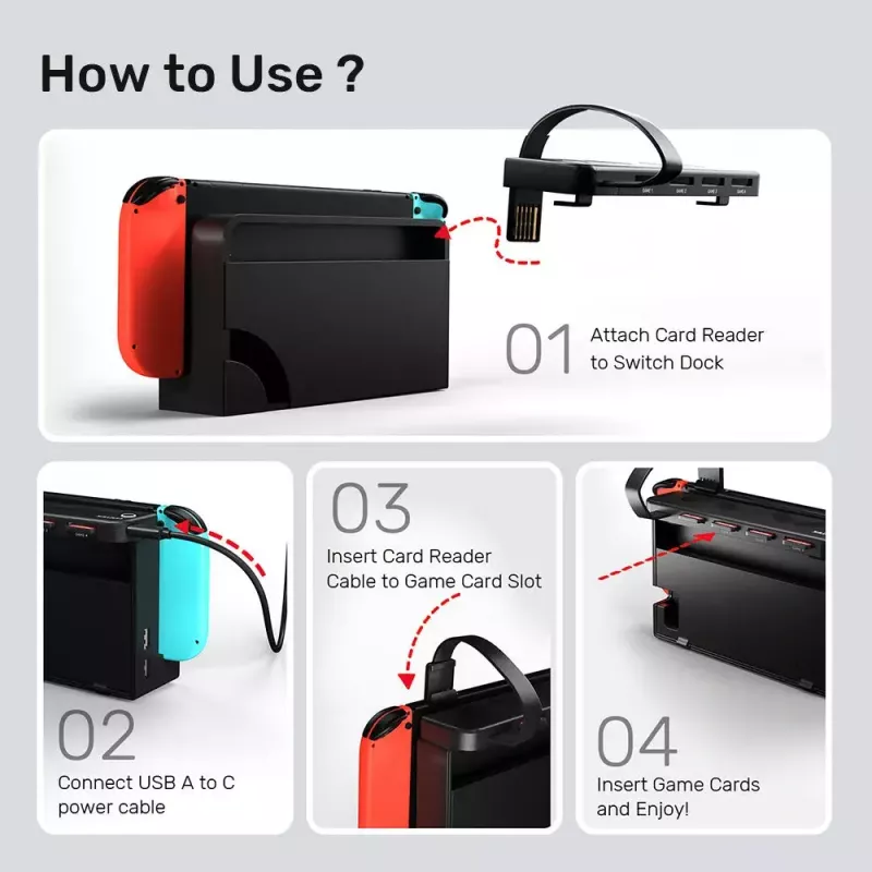 Stacja dokująca UNITEK G1002D do Nintendo Switch przewodowa czarna