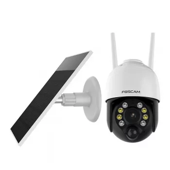 Kamera bezpieczeństwa IP Foscam B4 Dome 4 MP (2560×1440), Wi‑Fi 2,4 GHz, IP65, solarna + bateria 5000 mAh, obrót 355°, nachylenie 90°