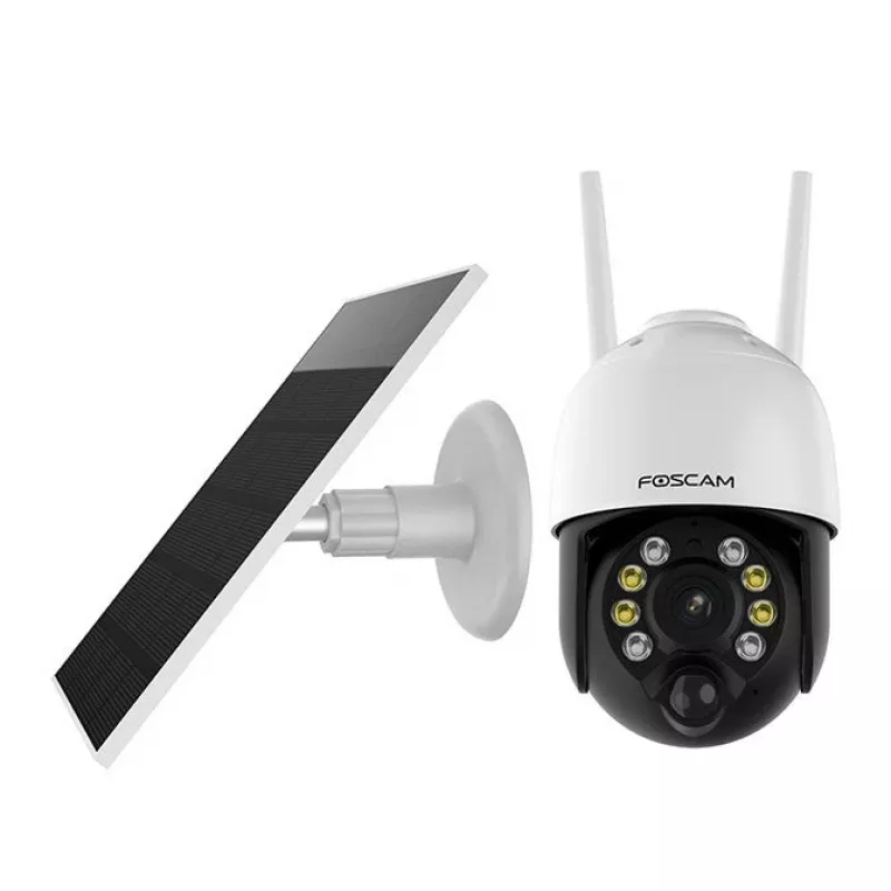 Kamera bezpieczeństwa IP Foscam B4 Dome 4 MP (2560×1440), Wi‑Fi 2,4 GHz, IP65, solarna + bateria 5000 mAh, obrót 355°, nachylenie 90°